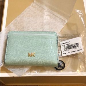 Michael Kors light jade zipped wallet NIB